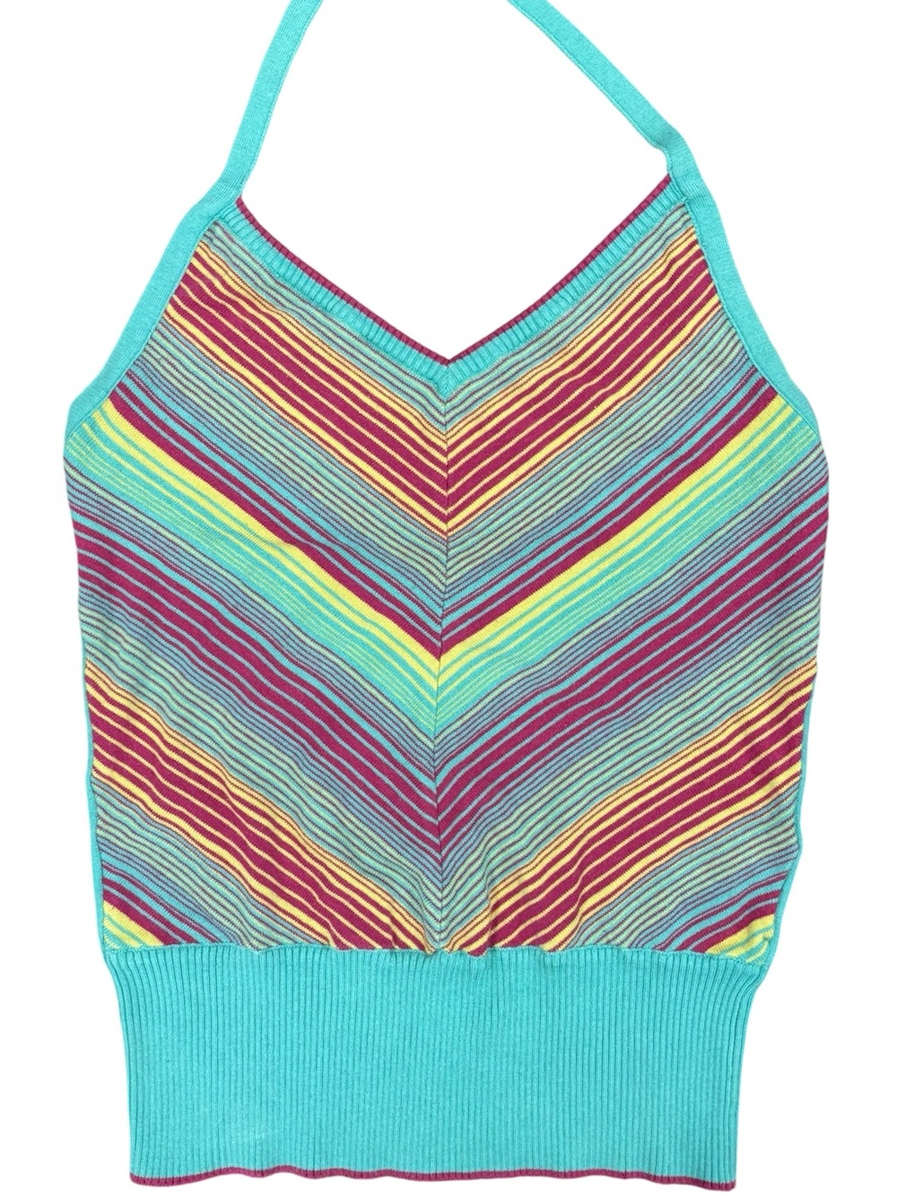 y2k striped, knit halter top. Divided size 8